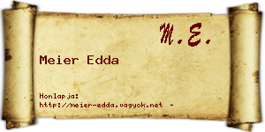 Meier Edda névjegykártya